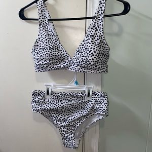 Black and White Spotted Bikini